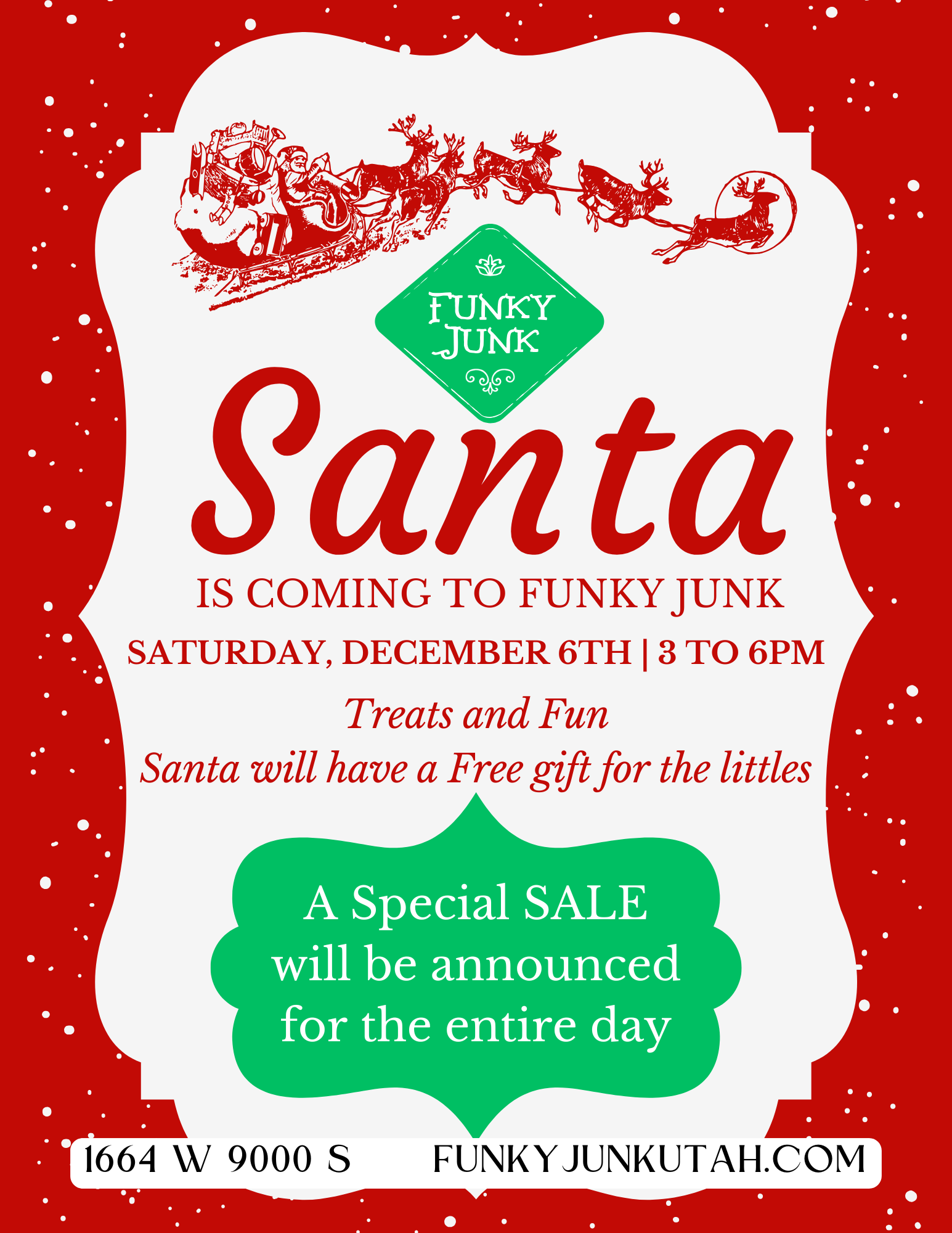 Funky Junk Santa Event Flyer